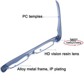 img 3 attached to 🔍 BEDO Mini Compact Slim Reading Glasses: Ultimate Portability with 360 Rotating Tube & Pen Clip Folding Design