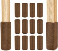 🪑 premium chair socks for hardwood floors - 24 pcs brown chair booties with grip ties - easy to put on & won't fall off - fits all leg shapes - high elastic bar leg covers - furniture pads logo