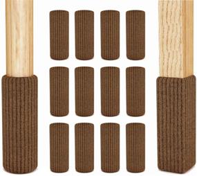 img 4 attached to 🪑 Premium Chair Socks for Hardwood Floors - 24 Pcs Brown Chair Booties with Grip Ties - Easy to Put on & Won't Fall Off - Fits All Leg Shapes - High Elastic Bar Leg Covers - Furniture Pads