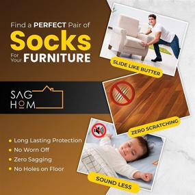 img 2 attached to 🪑 Premium Chair Socks for Hardwood Floors - 24 Pcs Brown Chair Booties with Grip Ties - Easy to Put on & Won't Fall Off - Fits All Leg Shapes - High Elastic Bar Leg Covers - Furniture Pads