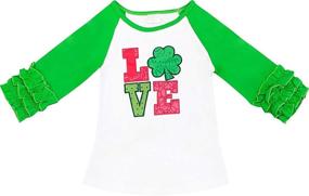 img 1 attached to 🍀 Adorable St. Patrick's Day Shamrock Clover Tee Top for Baby Toddler Little Girls - Green