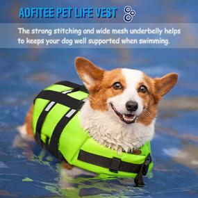 img 2 attached to 🐶 AOFITEE Reflective Dog Life Jacket, Durable Safety Pet Swimming Vest with Rescue Handle - Ideal for Small, Medium, and Large Dogs