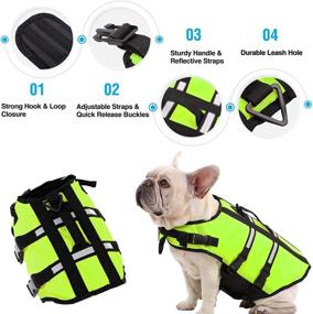 img 1 attached to 🐶 AOFITEE Reflective Dog Life Jacket, Durable Safety Pet Swimming Vest with Rescue Handle - Ideal for Small, Medium, and Large Dogs