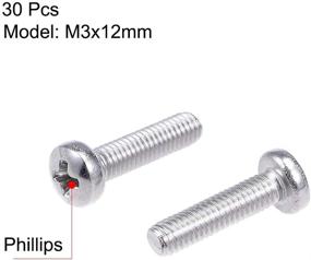 img 2 attached to Uxcell M3X12Mm Phillips Stainless Fasteners