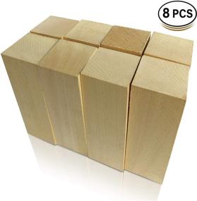img 3 attached to 🪵 Premium Unfinished Soft Wood Blocks for Carving and Whittling - 8 Pack Large JulArt Basswood Blocks 6 X 2 X 2 Inches