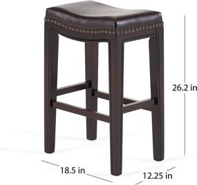 img 2 attached to 🪑 Avondale Backless Faux Leather Counter Stools by Christopher Knight Home, Set of 2, Brown