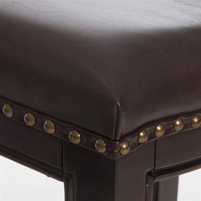 img 1 attached to 🪑 Avondale Backless Faux Leather Counter Stools by Christopher Knight Home, Set of 2, Brown