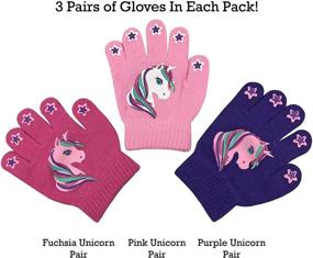 img 2 attached to Assorted Pack of 3 N'Ice Caps Magic Stretch Gloves for Boys and Girls