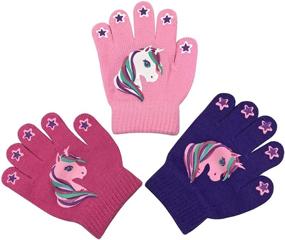img 3 attached to Assorted Pack of 3 N'Ice Caps Magic Stretch Gloves for Boys and Girls