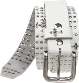 img 1 attached to 🔩 Christian Riveted Studded Leather Men's Belt Accessories for Belts