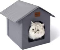 🐱 love's cabin outdoor cat house: weatherproof shelter for winter, collapsible & warm for indoor/outdoor cats, with removable soft mat - easy to assemble igloo dog house for small dogs логотип