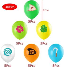 img 3 attached to 🎈 Moana Theme Latex Balloons, 12-Inch, Ideal for Kids' Baby Shower Birthday Party Supplies Decorations