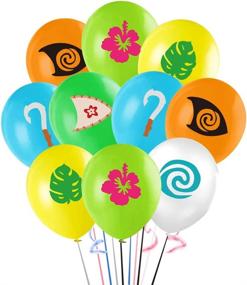 img 4 attached to 🎈 Moana Theme Latex Balloons, 12-Inch, Ideal for Kids' Baby Shower Birthday Party Supplies Decorations