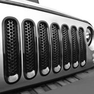 🌟 glossy black grille inserts for jeep wrangler jk jku 2007-2015 - enhance your adventure with american 4wheel accessories logo