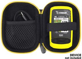 img 4 attached to ⛳️ Premium Golf Course GPS Case for IZZO Swami 6000, Garmin Approach G30, and CANMORE HG200 - Black with Yellow Zip