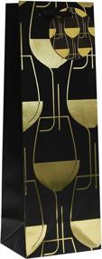 img 2 attached to 🍷 Gold Foil Premium Wine Gift Bags, Wine Gold Stencil, Set of 12 in 4 Black Wine Designs