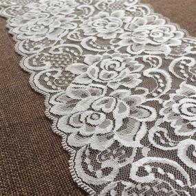 img 1 attached to 🌸 910 White Olive Lace - 6" Wide Stretchy Floral Pattern Elastic Trim for Bridal Wedding Decorations, Sewing DIY Crafts - 5 Yards