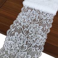 🌸 910 white olive lace - 6" wide stretchy floral pattern elastic trim for bridal wedding decorations, sewing diy crafts - 5 yards logo