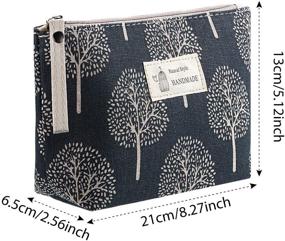 img 2 attached to 🌿 Tree Style 6 Pieces Canvas Makeup Bags: Versatile Cosmetic Pouches for Travel Organization