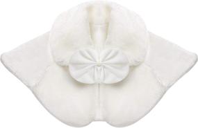 img 4 attached to 👑 Blulu White Girls Princess Faux Fur Wraps Shawl Flower Girls Bolero Shrug Accessories Princess Cape Party Wedding Dress Up" - "Blulu Girls Princess Faux Fur Wraps Shawl, Flower Bolero Shrug Accessories, Cape for Party Wedding Dress Up