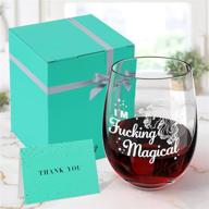 🍷 hilarious stemless funny wine glass: perfect gag gift for women, best friends, white elephant parties - 17oz with gift box logo