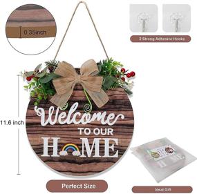img 1 attached to 🏠 ALVBELLS Welcome Sign: Double-Sided Gnome Interchangeable Front Door Decor - Seasonal Wreaths for Christmas/Housewarming with 14 Pcs Ornaments