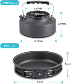 img 1 attached to 🏕️ Gonex 21pcs Camping Cookware Mess Kit: Durable Non Stick Outdoor Cookware Set for Camping, Hiking, Picnic - Backpacking Gear & Outdoors Cooking Equipment with Free Nylon Bag (Black)