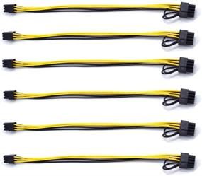 img 4 attached to 🔌 6-пачка кабелей питания PCIe адаптера с 6-контактным мужским и 8(6+2) контактным мужским разъемами - 24 дюйма расширительный кабель PCI Express сервера