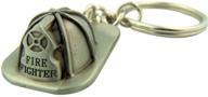 pewter firefighter helmet shaped keychain logo