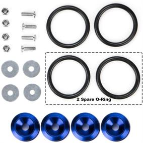img 3 attached to 🔵 Rolling Gears JDM Bumper Quick Release Fasteners, Set of 4 (Blue) with O-Rings