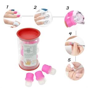 img 1 attached to 💅 10 PCS Nail Soaker Cap for Acrylic Nail Remover + Gel Polish Nail Off Remover Cleaner Wrap Clip Cap Tool