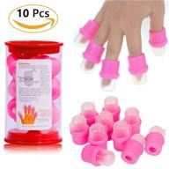 💅 10 pcs nail soaker cap for acrylic nail remover + gel polish nail off remover cleaner wrap clip cap tool logo