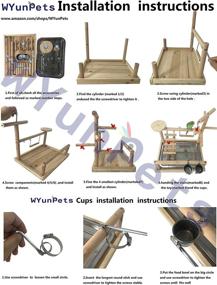 img 3 attached to 🦜 WYunPets Parrots Playstand Bird Playground Wood Perch Gym Stand Playpen with Ladder, Feeder Cups, and Exercise Toys