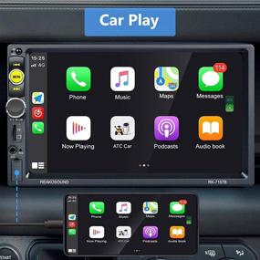 img 2 attached to 🚗 Полноценное развлечение и удобство: 7-дюймовое двойное Din-головное устройство с Apple Carplay, Bluetooth, камера заднего вида и радиоприемник FM