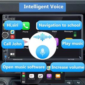 img 1 attached to 🚗 Полноценное развлечение и удобство: 7-дюймовое двойное Din-головное устройство с Apple Carplay, Bluetooth, камера заднего вида и радиоприемник FM