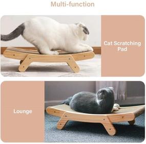 img 3 attached to 🐱 Premium Cat Scratcher Cardboard: Wooden Frame, Furniture Protection, Lounge Bed for Indoor Cats