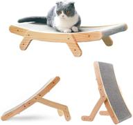 🐱 premium cat scratcher cardboard: wooden frame, furniture protection, lounge bed for indoor cats logo