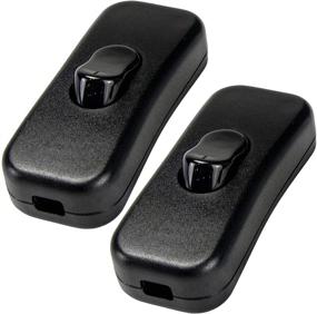 img 3 attached to 🔌 2-Pack of PLUSPOE Inline Cord Switches – On-Off Control Rocker Switch for Desk Lamps and LED Lights, in Black