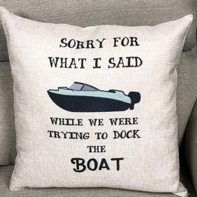 img 2 attached to 🚤 FaceYee Boat Pillow Covers - Docking Regrets: Cabin Life Decorative Throw Pillowcases - Gifts for Boat Lovers - Square Linen with Two Side Invisible Zipper - Color: Boat