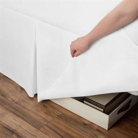 img 2 attached to 🛏️ Premium Space Maker Extra-Long 21" Drop Length Bed Skirt: Queen Size, Elegant White Design