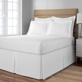 img 3 attached to 🛏️ Premium Space Maker Extra-Long 21" Drop Length Bed Skirt: Queen Size, Elegant White Design