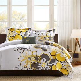 img 4 attached to 🌼 Mi Zone Allison Comforter Set Yellow Full/Queen Floral Pattern - Complete Set with Comforter, Pillow, and Shams