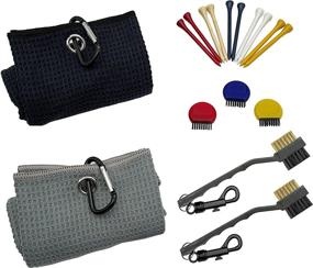 img 4 attached to Golf Cleaning Accessories Set - VIVA EAGLE Microfiber Tri-fold Towels, Golf Brushes with Dual Bristles, Pocket-Sized Coin Brushes, and Bamboo Golf Tees (3-1/4 inch or 83mm)