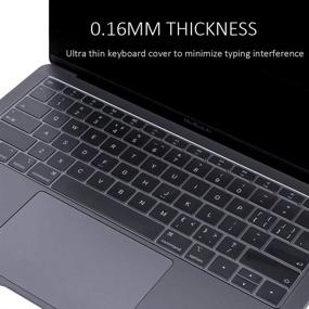 img 2 attached to 👉✨ ProElife Ultra Thin TPU Keyboard Cover Skin for MacBook Air 13-Inch 2018 2019 with Touch ID Retina Display (Model: A1932, NOT FIT Air 2020) - Premium Transparent Keyboard Accessories Protector