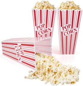 img 3 attached to 🍿 Fasmov Set of 21 Reusable Plastic Open-Top Popcorn Boxes, measuring 7.7 x 4 Inches - Perfect for Movie Night or Movie Party Theme