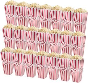 img 4 attached to 🍿 Fasmov Set of 21 Reusable Plastic Open-Top Popcorn Boxes, measuring 7.7 x 4 Inches - Perfect for Movie Night or Movie Party Theme