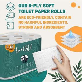 img 2 attached to 🌿 ECO WILD Earth Friendly Organic Toilet Paper: Fragrance & BPA Free, Hypoallergenic Bath Tissue - Strong 3Ply, Sustainable & Biodegradable - Perfect for Home and RV (Septic Safe)