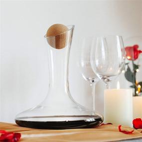 img 3 attached to 🍷 BTaT - Hand Blown 100% Lead Free Crystal Glass Wine Decanter Set with Drying Stand, Stopper, Brush, Beads XL - Wine Accessories, Red Wine Decanter Carafe - Ideal Wine Gift