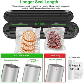 img 1 attached to 🔌 GiniHome Cordless Vacuum Sealer Machine for Food Savers - Includes 15PCS Food Plastic Bags, 16ft Rubber Suction Tube