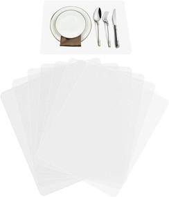 img 4 attached to 🍽️ Stylish and Durable WeLiu Translucent Placemats - Resistant and Washable Options Available